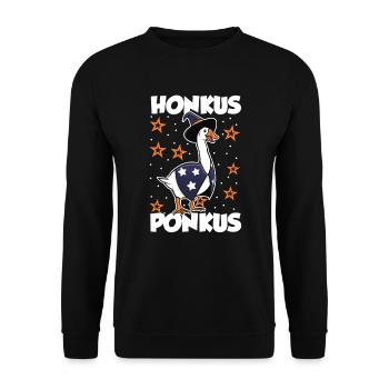 Honk Gans Honkus Ponkus - Unisex Pullover - Schwarz - Vorne - Alina (178cm) & Michal (187cm)