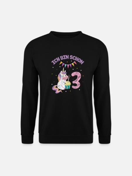 3. Geburtstag Einhorn - Unisex Pullover - Schwarz
