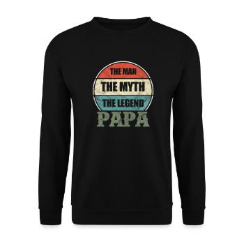 Père papa fille fils grand-père enfant cadeau de fête des pères - Sweat-shirt Unisexe - noir - Devant - Alina (178cm) & Michal (187cm)