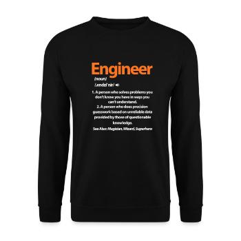 Ingenieur - Unisex Pullover - Schwarz - Vorne - Alina (178cm) & Michal (187cm)