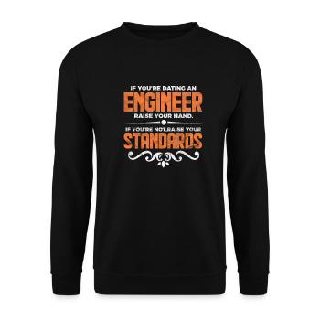 Engineer Engineer Technician Civil Engineer Gift - Unisex Sweatshirt - black - Front - Alina (178cm) & Michal (187cm)