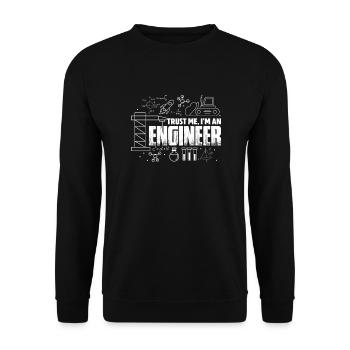 Engineer Engineer Technician Civil Engineer Gift - Unisex Sweatshirt - black - Front - Alina (178cm) & Michal (187cm)