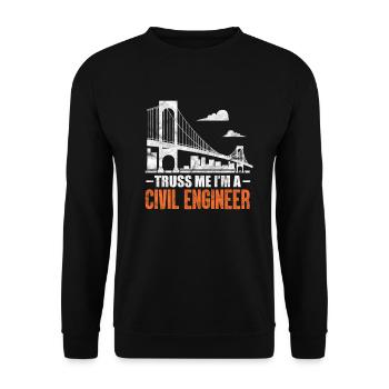 Civil engineer engineer architect construction gift - Unisex Sweatshirt - black - Front - Alina (178cm) & Michal (187cm)