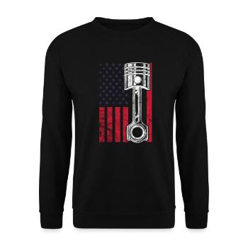 Automotive Mechanic USA - Unisex Sweatshirt - black - Front - Alina (178cm) & Michal (187cm)