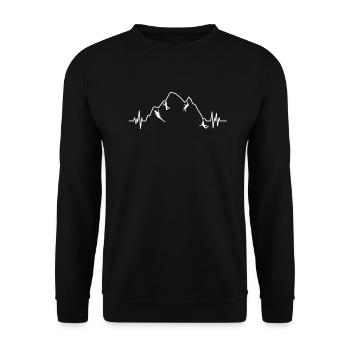 Grimpant coeur de la montagne pulser cadeau - Sweat-shirt Unisexe - noir - Devant - Alina (178cm) & Michal (187cm)