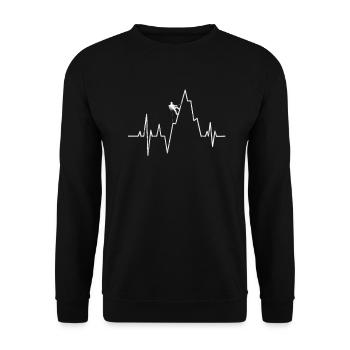 Alpinisme Escalade de rythme cardiaque cadeau - Sweat-shirt Unisexe - noir - Devant - Alina (178cm) & Michal (187cm)