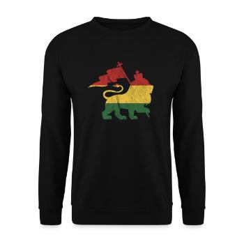 Rasta Rastafari Reggae Jamaica Ragga Geschenk - Unisex Pullover - Schwarz - Vorne - Alina (178cm) & Michal (187cm)