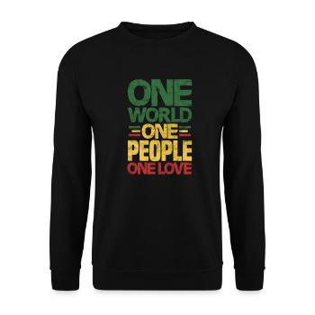Rasta Rastafari Reggae Jamaica Ragga Geschenk - Unisex Pullover - Schwarz - Vorne - Alina (178cm) & Michal (187cm)