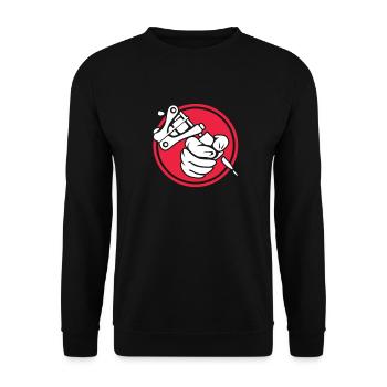 Tatoueur - Sweat-shirt Unisexe - noir - Devant - Alina (178cm) & Michal (187cm)
