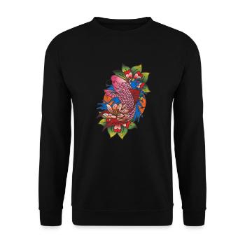 Tattoo tattooed tattoos tattoo koi gift - Unisex Sweatshirt - black - Front - Alina (178cm) & Michal (187cm)
