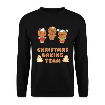 Cookies baking gingerbread men - Unisex Sweatshirt - black - Front - Alina (178cm) & Michal (187cm)