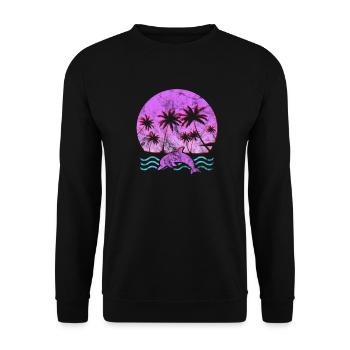 Delfin - Unisex Pullover - Schwarz - Vorne - Alina (178cm) & Michal (187cm)