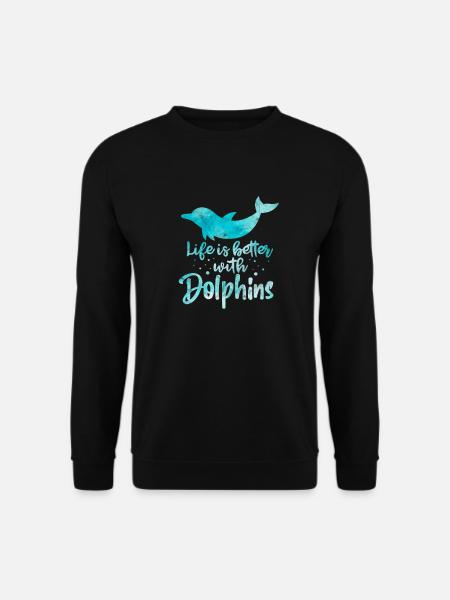 Delfin Meer Ozean Delphin Wasser Delfine Geschenk - Unisex sweater - sort