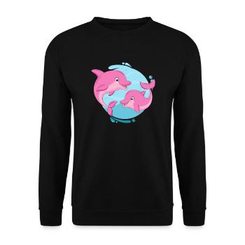 Dolphin sea dolphin sea dolphins gift - Unisex Sweatshirt - black - Front - Alina (178cm) & Michal (187cm)