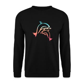 Dolphin - Unisex Sweatshirt - black - Front - Alina (178cm) & Michal (187cm)