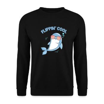 Delfin - Unisex Pullover - Schwarz - Vorne - Alina (178cm) & Michal (187cm)