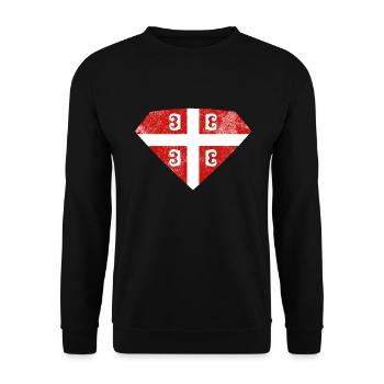 Serbien Wappen - Unisex Pullover - Schwarz - Vorne - Alina (178cm) & Michal (187cm)