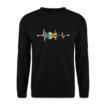 Battement de coeur guitare électrique guitare vintage - Sweat-shirt Unisexe - noir - Devant - Alina (178cm) & Michal (187cm)
