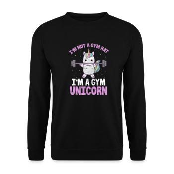 Cadeau de formation d'entraînement de fitness licorne Gym - Sweat-shirt Unisexe - noir - Devant - Alina (178cm) & Michal (187cm)