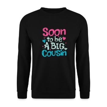Pregnancy big cousin - Unisex Sweatshirt - black - Front - Alina (178cm) & Michal (187cm)