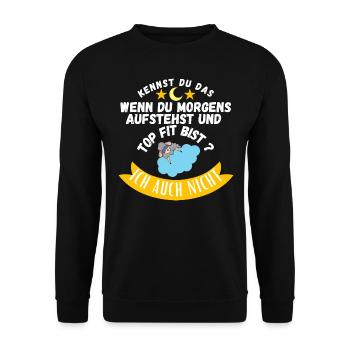 Schlafmütze Müde T-shirt fürs Schlafen Müde - Unisex Pullover - Schwarz - Vorne - Alina (178cm) & Michal (187cm)