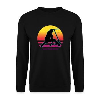 Stunt Scooter Trittroller - Unisex Pullover - Schwarz - Vorne - Alina (178cm) & Michal (187cm)