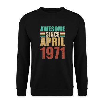 Avril 1971 - Sweat-shirt Unisexe - noir - Devant - Alina (178cm) & Michal (187cm)