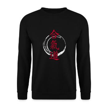 aikido - Unisex Sweatshirt - black - Front - Alina (178cm) & Michal (187cm)
