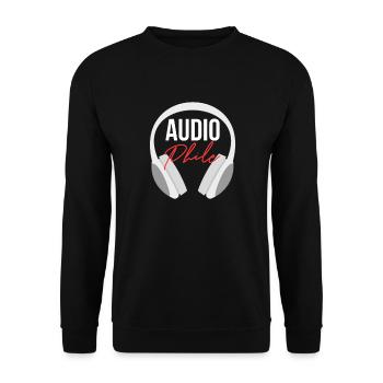 Audiophil Audio Musik Analog Kopfhöhrer Geschenk - Unisex Pullover - Schwarz - Vorne - Alina (178cm) & Michal (187cm)