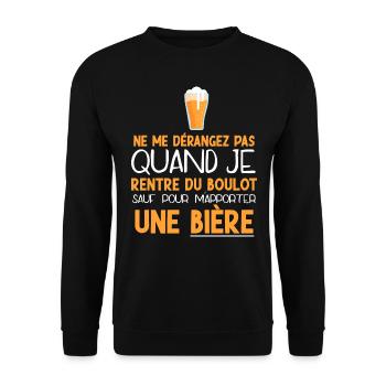 Phrase drôle alcool bière beauf - Sweat-shirt Unisexe - noir - Devant - Alina (178cm) & Michal (187cm)