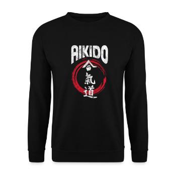 aikido - Unisex Sweatshirt - black - Front - Alina (178cm) & Michal (187cm)