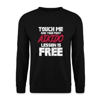 aikido - Unisex Sweatshirt - black - Front - Alina (178cm) & Michal (187cm)