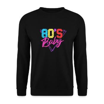 80s - Unisex Sweatshirt - black - Front - Alina (178cm) & Michal (187cm)