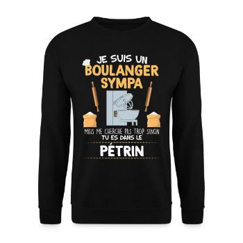 Boulanger humour pétrin cadeau profession - Sweat-shirt Unisexe - noir - Devant - Alina (178cm) & Michal (187cm)