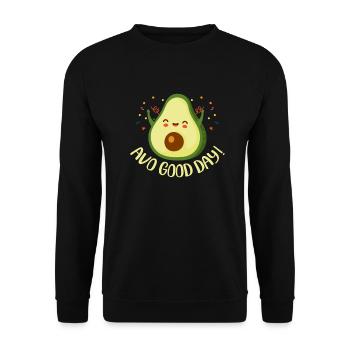 Avocado Guacamole Vegan Gemüse Veganer Geschenk - Unisex Pullover - Schwarz - Vorne - Alina (178cm) & Michal (187cm)