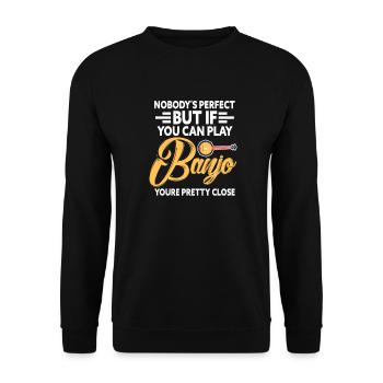 Banjo Instrument Banjo Player Musician Gift - Unisex Sweatshirt - black - Front - Alina (178cm) & Michal (187cm)