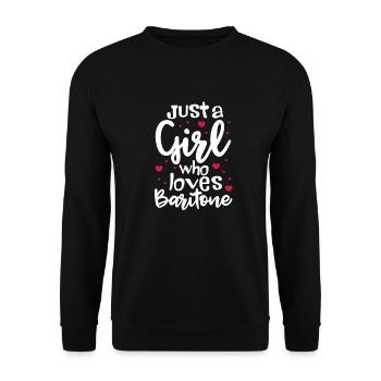 Baritone Girl Baritone Horn Girl Daughter Gift - Unisex Sweatshirt - black - Front - Alina (178cm) & Michal (187cm)