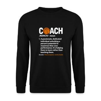 Basketball Coach Basketballer Trainer Geschenk - Unisex Pullover - Schwarz - Vorne - Alina (178cm) & Michal (187cm)