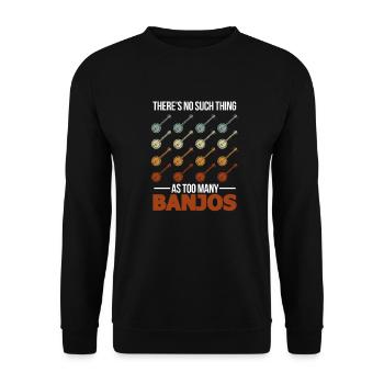 Banjo Instrument Banjo Player Musician Gift - Unisex Sweatshirt - black - Front - Alina (178cm) & Michal (187cm)