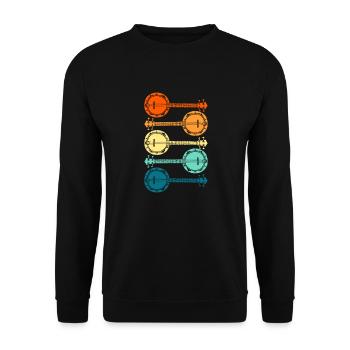 Banjo Instrument Banjo Player Musician Gift - Unisex Sweatshirt - black - Front - Alina (178cm) & Michal (187cm)