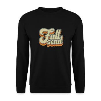 60er 70er Jahre Retro Vintage Geschenk - Unisex Pullover - Schwarz - Vorne - Alina (178cm) & Michal (187cm)