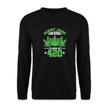 420 Cannabis Chanvre Herbe Herbe Ganja Joint Cadeau - Sweat-shirt Unisexe - noir - Devant - Alina (178cm) & Michal (187cm)