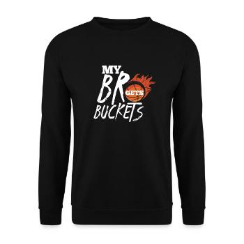Basketball Bruder Schwester Basketballer Geschenk - Unisex Pullover - Schwarz - Vorne - Alina (178cm) & Michal (187cm)