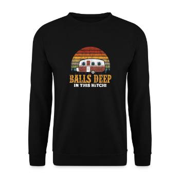 Camping - Unisex Sweatshirt - black - Front - Alina (178cm) & Michal (187cm)