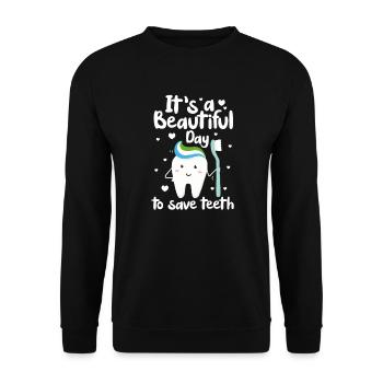 Dentist Dentist Dentist Teeth Gift - Unisex Sweatshirt - black - Front - Alina (178cm) & Michal (187cm)