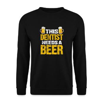 Zahnarzt Bier - Unisex Pullover - Schwarz - Vorne - Alina (178cm) & Michal (187cm)