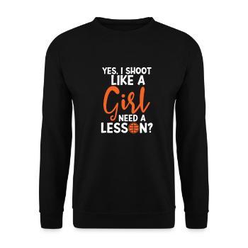 Basket-ball fille fille cadeau - Sweat-shirt Unisexe - noir - Devant - Alina (178cm) & Michal (187cm)