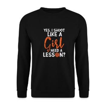 Basketball Girl - Sweat-shirt Unisexe - noir - Devant - Alina (178cm) & Michal (187cm)