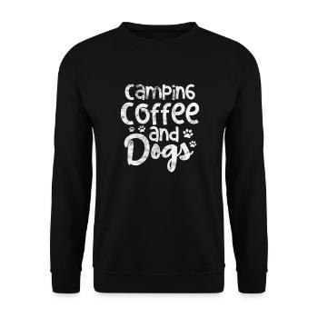 Camping Kaffee Hunde - Unisex Pullover - Schwarz - Vorne - Alina (178cm) & Michal (187cm)