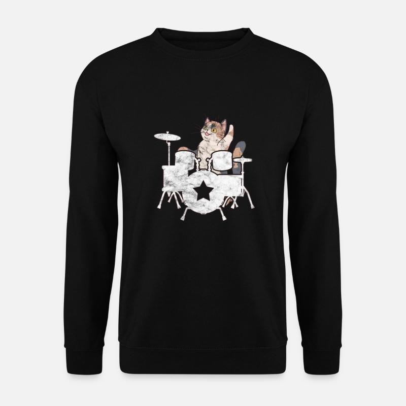 Drums Cat - Unisex Sweatshirt - black